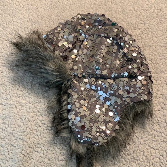 LIMITED EDITION Silver Sequin Justice Hat with Fur